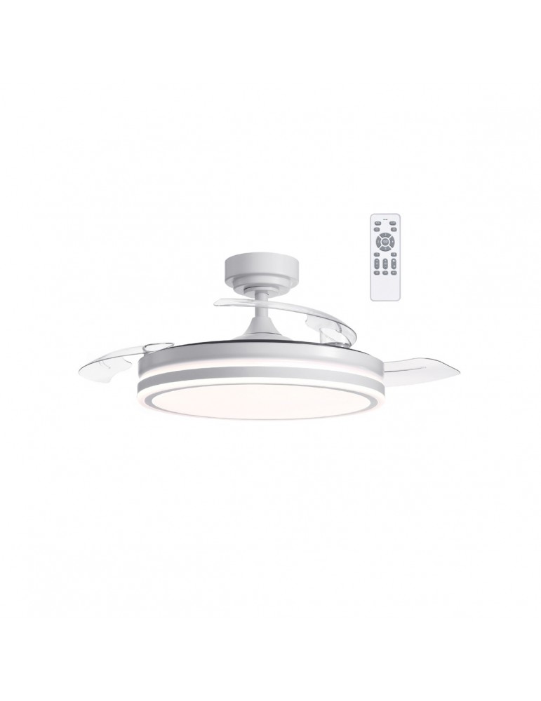 Ventilador LED aspas plegables Moss Blanco 45W 4900 Lm CCT - Comprar Online